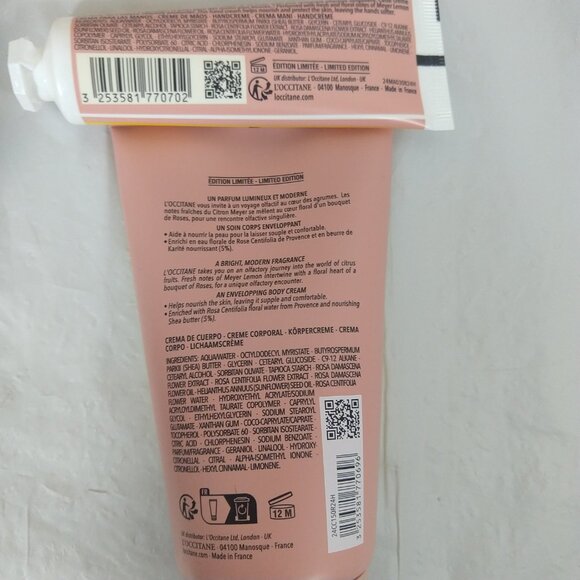 L'Occitane Limited Edition ROSE CITRON MEYER Body Cream & Hand Cream Set NEW - Picture 5 of 6